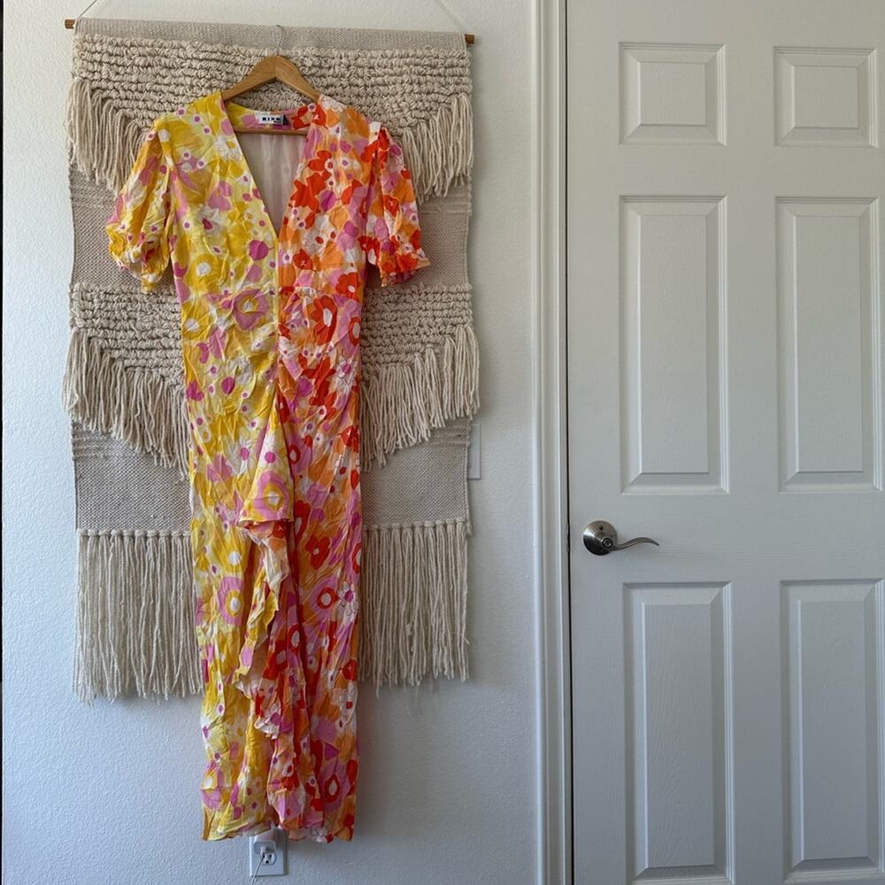 RIXO Ariel Colorblock Maxi Dress